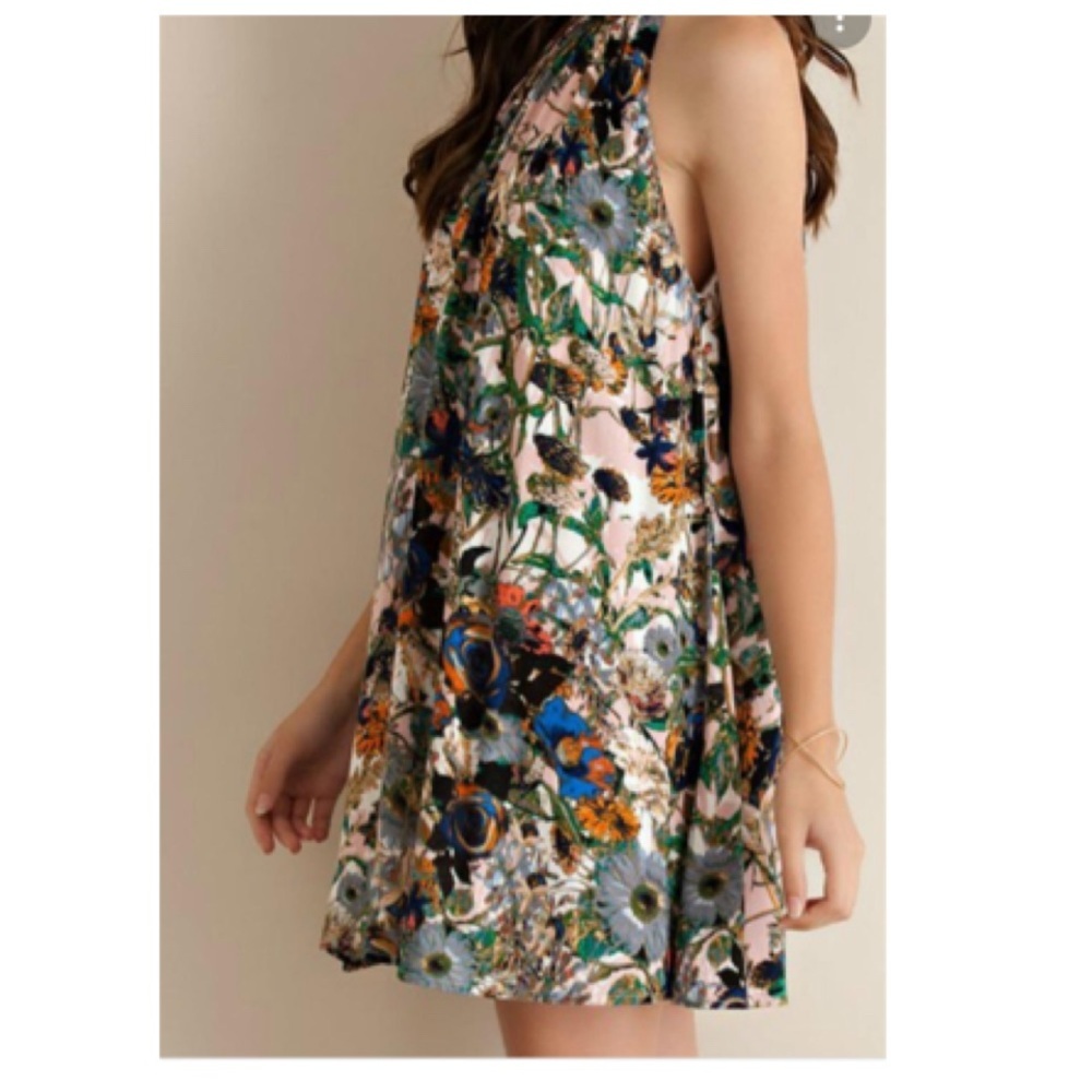 Free People Anthropologie Floral Watercolor Dress Small